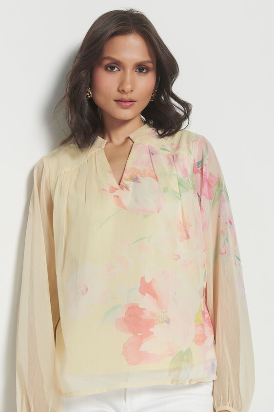 Buttercup Floral Top, Yellow, image 3